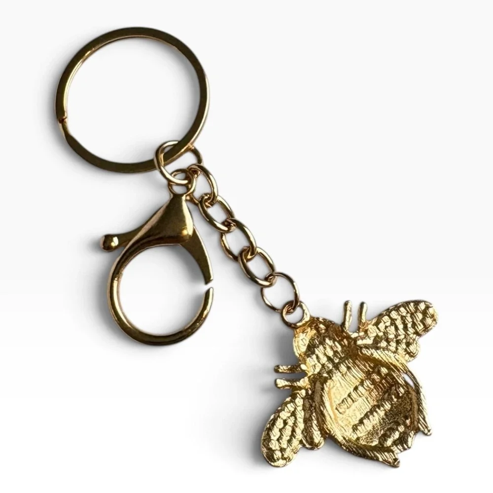 Women's Gold Yellow Maroon Rhinestone Bee Charm 4